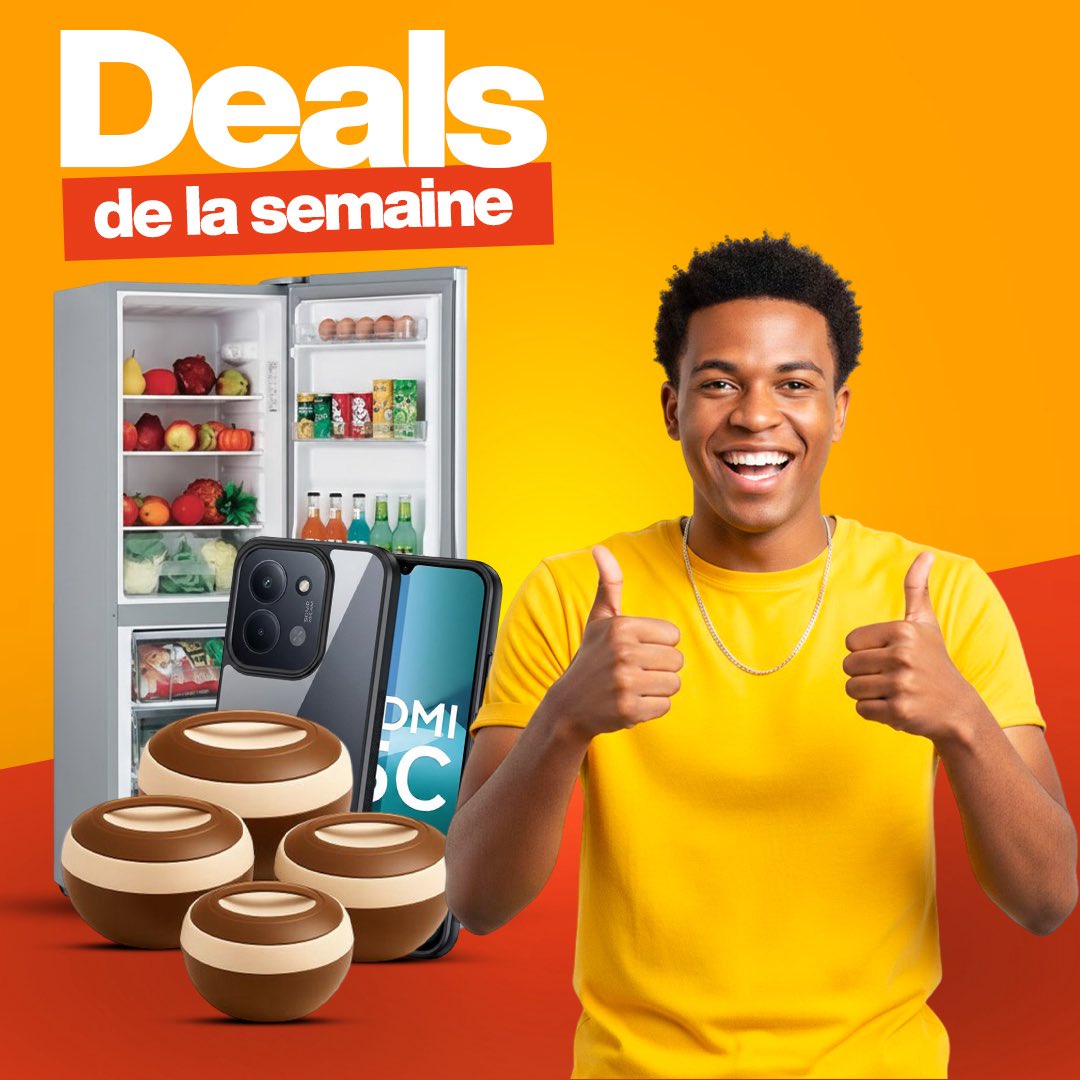 Tu veux faire de bonnes affaires ?
Les deals de la semaine t’attendent, prix cassés garantis 🔥

Commande dès maintenant sur jumia.sn,
via l’appli Jumia
ou au 33 922 56 56 📦✨