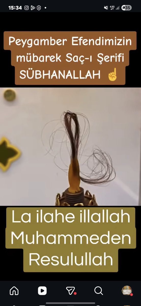 Efendimizin saçı imiş
S.a.v...