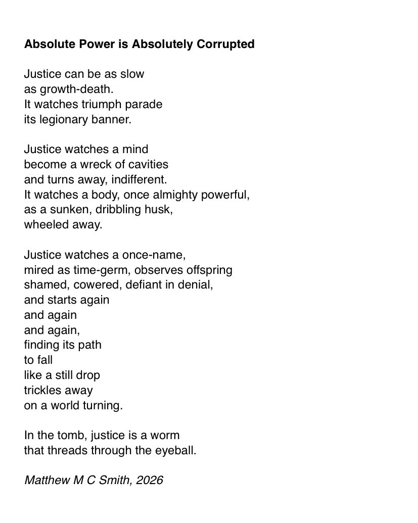 A #poem for extreme Republicans, corrupt politicians and people who act with impunity.  You can never quite get away with it. 👁️ 🪱 

<a href="/TopTweetTuesday/">TopTweetTuesday</a>