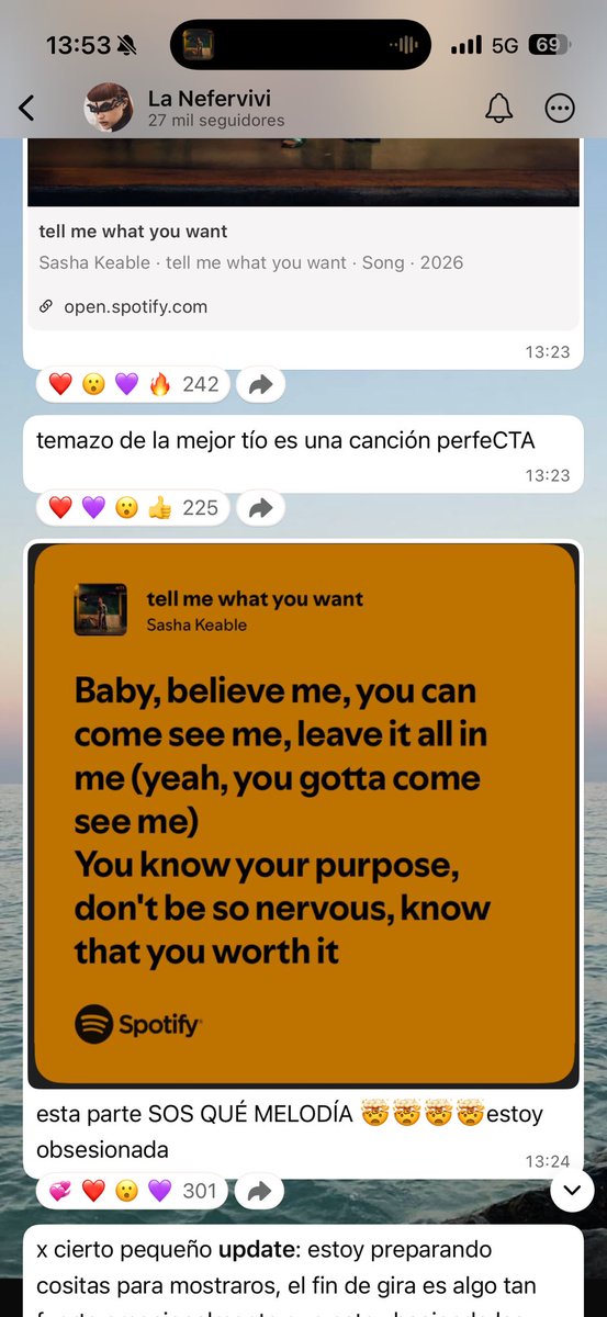 la canción que ha publicado vio en su canal…. 👀😳 
hear all the lyrics 🫣🫢