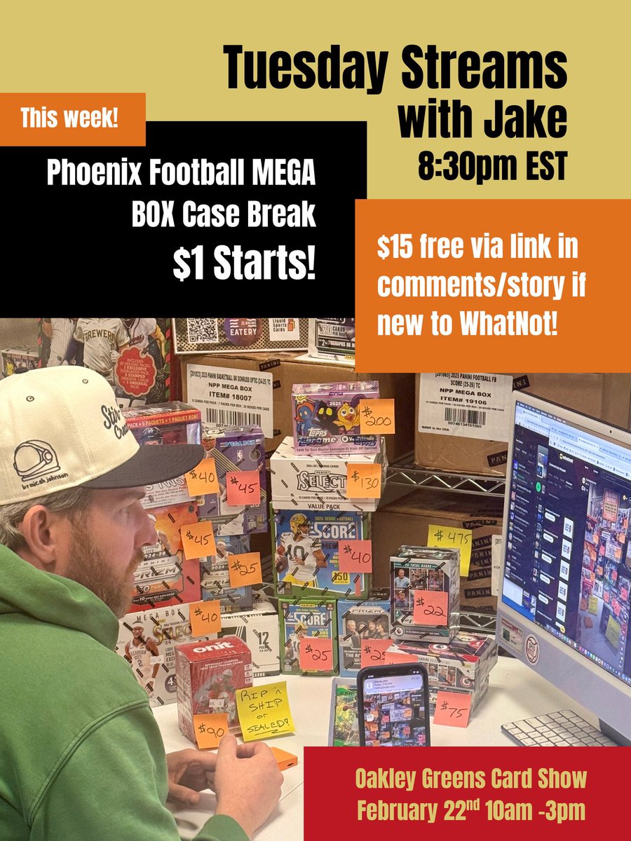 Our Tuesday night stream is going to be a fun one! Running with Phoenix this week after Mosaic last week. If you’re local to Cincinnati, choose pickup to save a few dollars and to have a reason to visit our local card shop! #thehobby #cincinnati