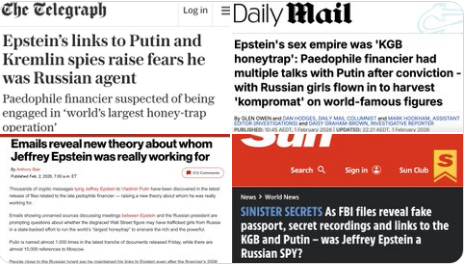 They are actually attempting to Russiagate the Epstein scandal to provide cover for their pedo-linked intelligence agencies. No evidence required?