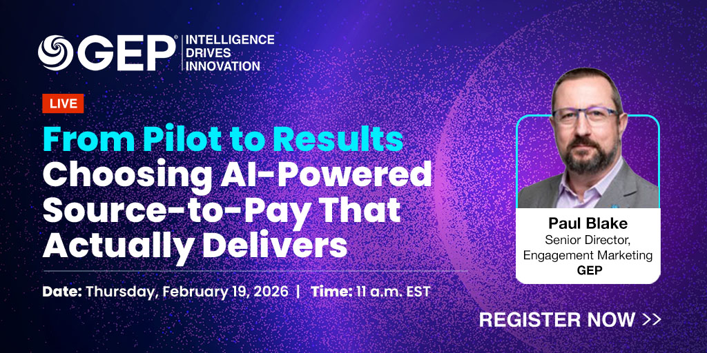Pilots can look promising. Production is the real test. This LinkedIn Live with #GEP’s Paul Blake breaks down what #procurement leaders should focus on when evaluating #AI powered #S2P platforms: bit.ly/4rz3wBL
