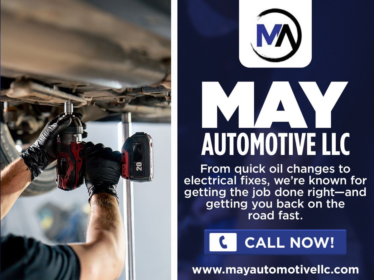 mayautomotive's tweet image. Kalamazoo’s Auto Fix—With Heart! 💙🔧

Need repairs with real talk and real results? May Automotive LLC has your back. From oil changes to diagnostics, May Automotive LLC delivers honest, reliable service that gets you rolling again.

🌐 mayautomotivellc.com/?utm_source=tw…

#MayAutomotiveLLC