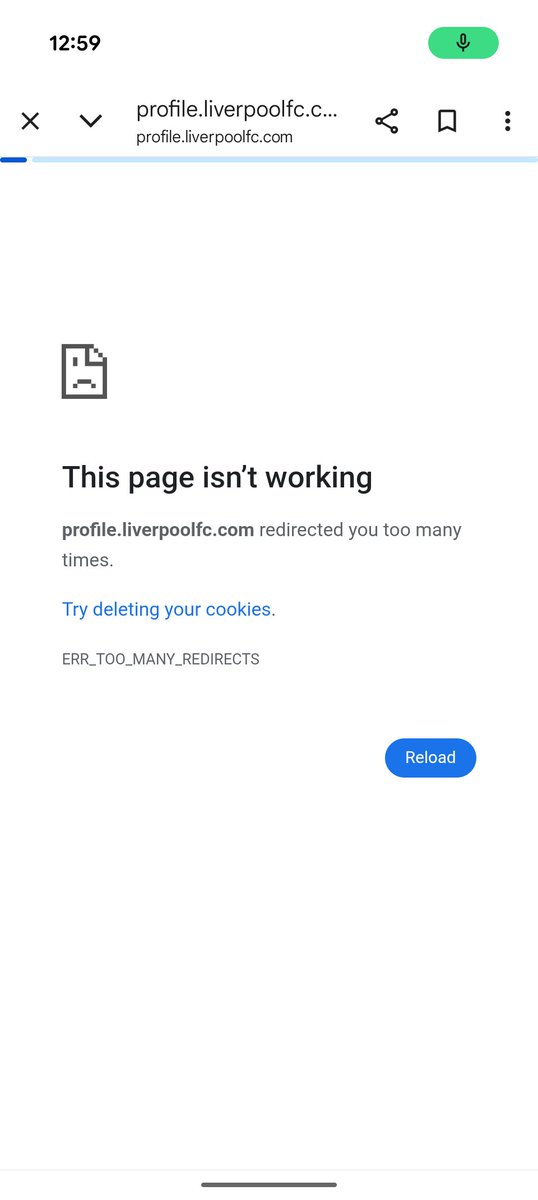 MarieDag81's tweet photo. @LowseyPowerz Yeah me.  I've deleted cookies and everything and still getting this message https://t.co/uwpeJ27Add