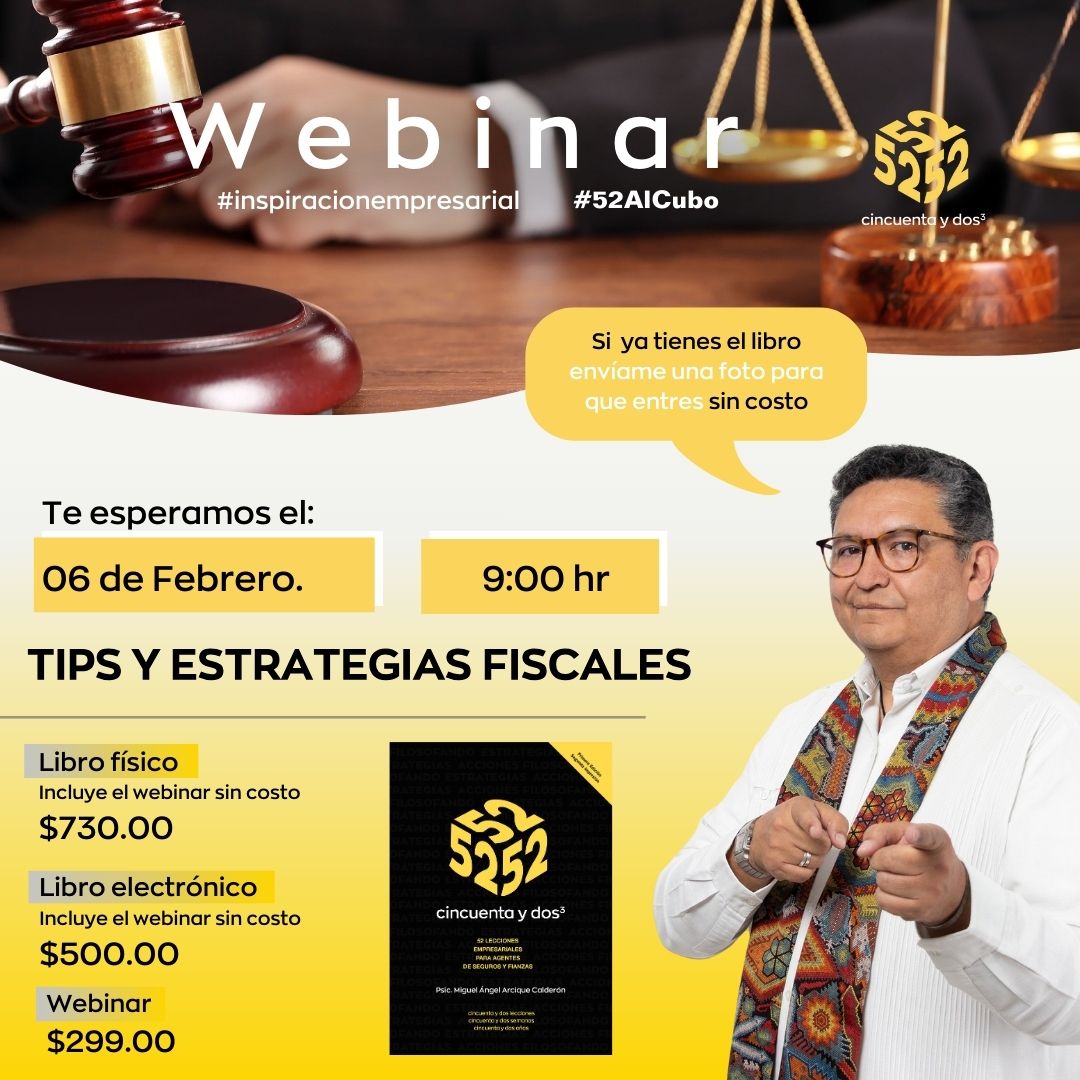 𝒘𝒆𝒃𝒊𝒏𝒂𝒓 𝒎𝒆𝒏𝒔𝒖𝒂𝒍 𝒅𝒆 52 𝒂𝒍 𝒄𝒖𝒃𝒐

🗓️06 de Febrero 9:00am ⏰
TIPS Y ESTRATEGIAS FISCALES

Si aun no tienes el libro manda whats al 📲 462 252 8224 para obtener tu libro y el beneficio de este webinar mensual. 📈📊⭐

 #52alcubo #Webinar52AlCubo #Arciqueando