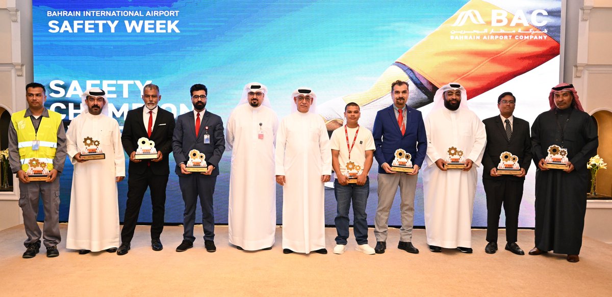 BahrainAirport's tweet image. BAC inaugurated #SafetyWeek at #BIA under “Human Factors in Aviation Safety,” uniting aviation partners to strengthen awareness, accountability, and shared responsibility across airport operations. #AviationSafety #SMS