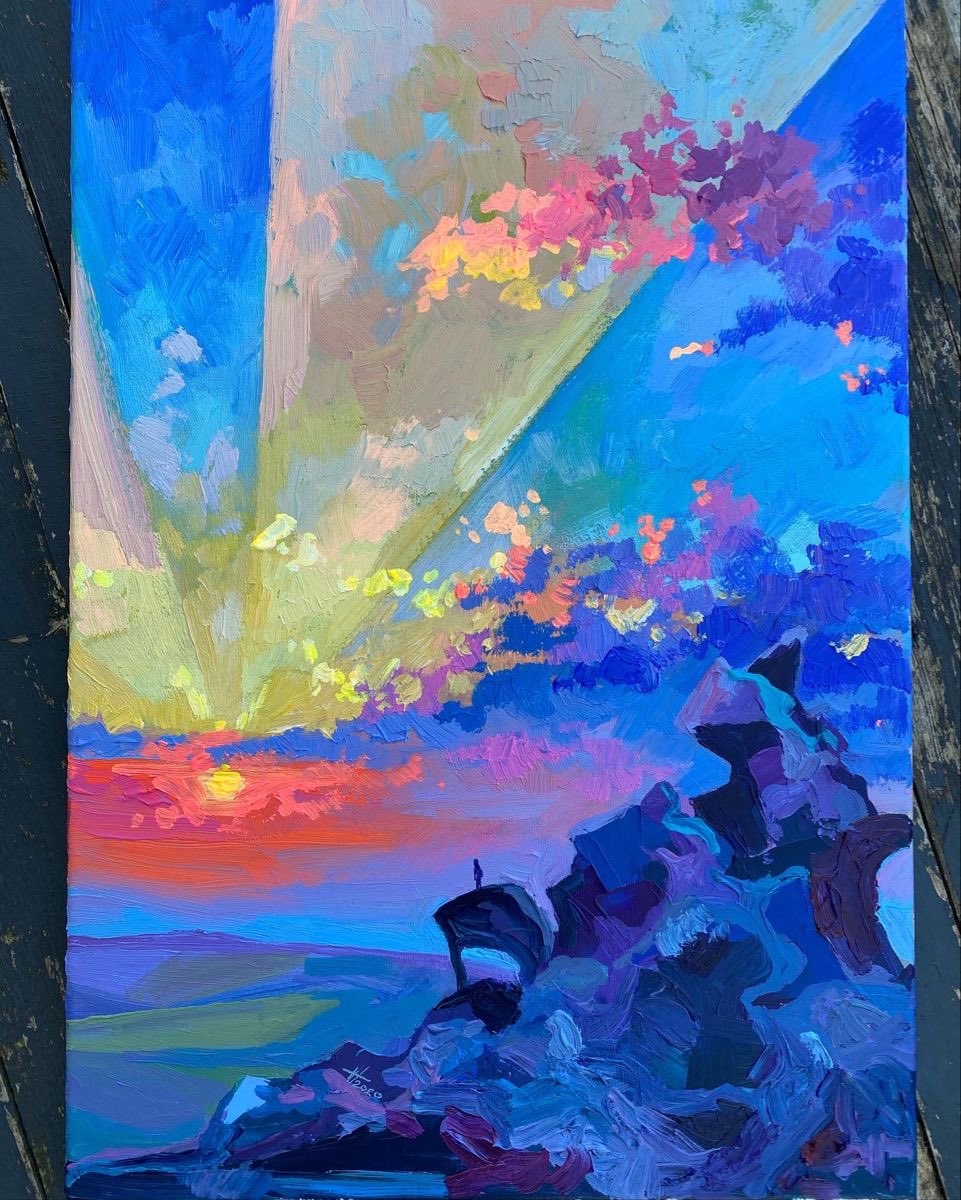 amtrusova's tweet photo. acrylic on canvas 40 * 60 cm "the whole world in the palm of your hand" 2020, https://t.co/mtzDO7w4WS