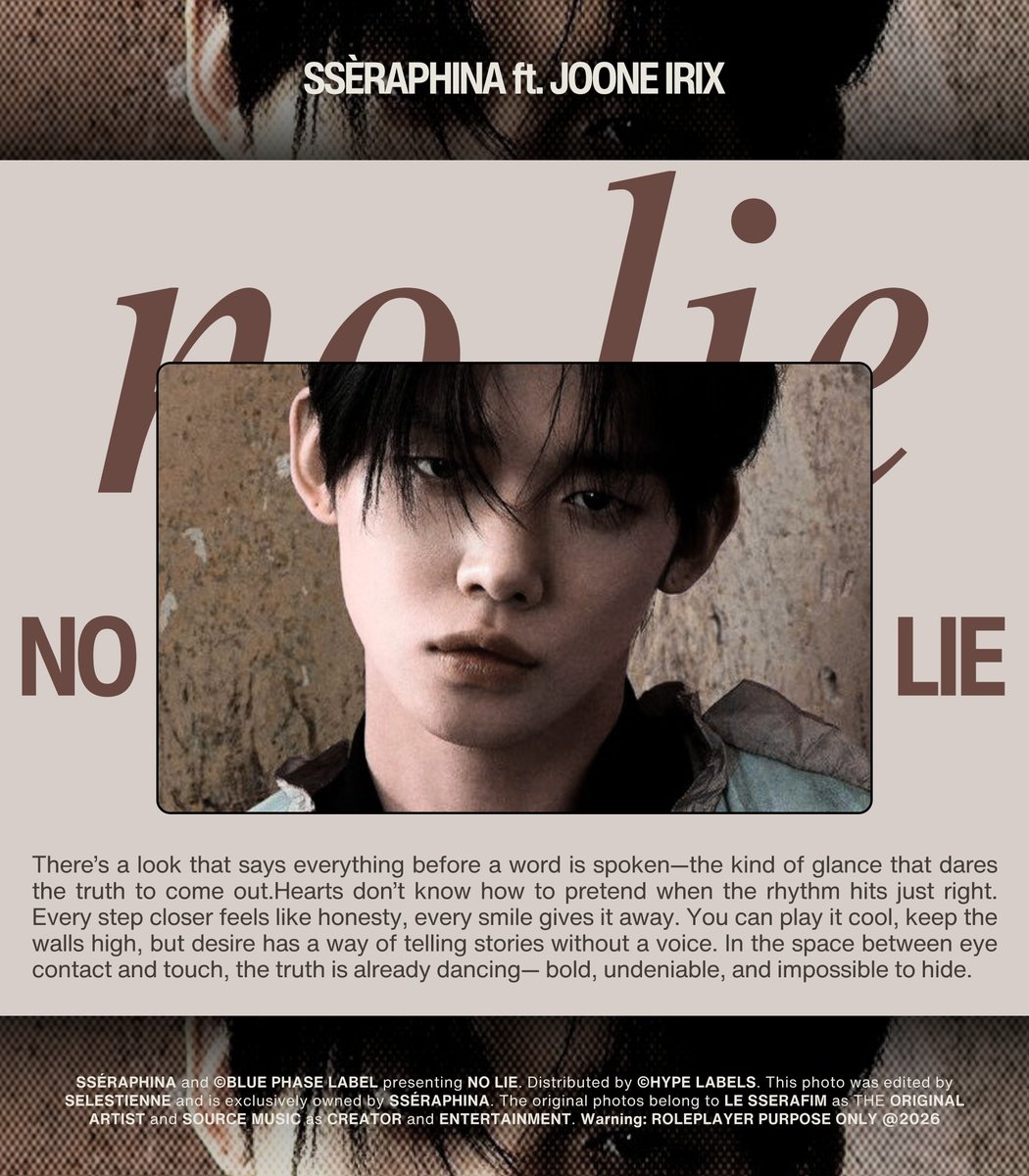 ⠀

      There  is  a  rhythm  in  the  air,
      where  𝗰𝗼𝗻𝘁𝗿𝗼𝗹 shifts  without
      a  word  being   𝘴𝘱𝘰𝘬𝘦𝘯   𓂃  ִֶָ 𐀔
      𓏵  ·····   ━━━━━━━━━━━━━━
      SSÉRAPHINA    •     𝗡Ø  𝗟𝗜𝗘   ⩩
      💌   ft.    JOONE  <a href="/WeAreIRIX/">IRIX</a>

⠀