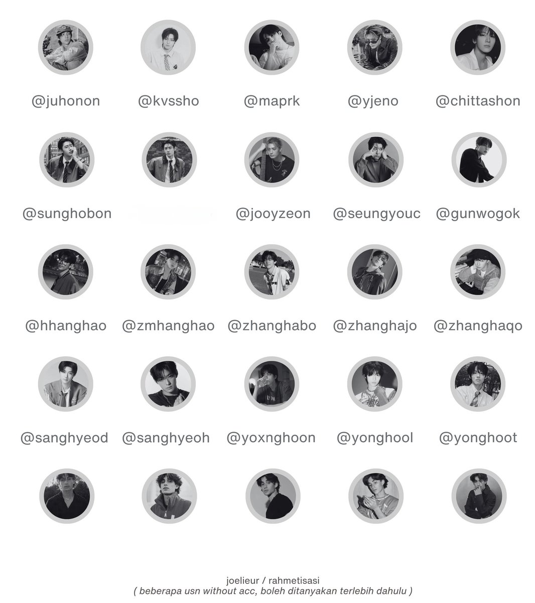 rakwof's tweet photo. Wts @ usn uname based on idol/bg

Based on Juhoon, Kassho, Mark, Jeno, Chittaphon/Ten related, Sunghoon, Jooyeon, Seungyoun, Gunwook, Zhanghao, Sanghyeon, Yonghoon

DM ke @rahmetisasi

#zonauang https://t.co/C9mo0zWSyG