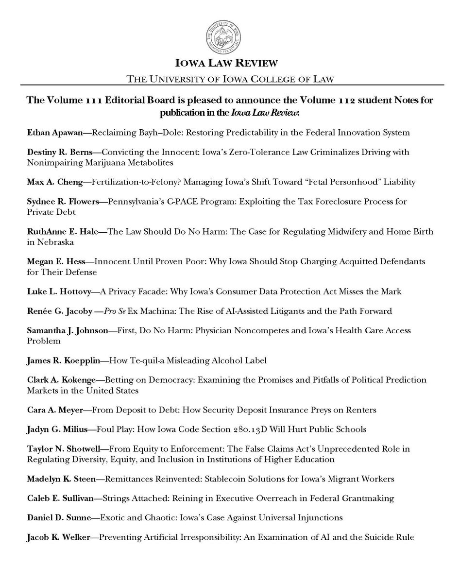 Iowa Law Review tweet media