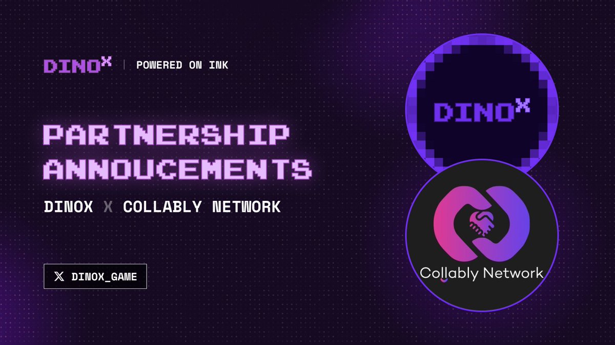 DinoX_Game's tweet image. DinoX 🤝 Collably Network

Proud to team up with @CollablyNetwork, the go-to Web3 collab platform for verified partnerships in gaming, AI &amp;amp; blockchain!

This alliance boosts DinoX exposure, unlocks high-quality integrations, and accelerates growth on @inkonchain 💜

More collabs,…