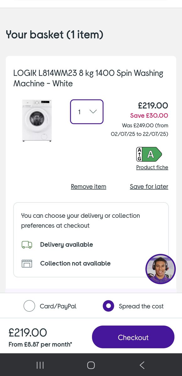 aitch_R_aitch's tweet photo. @currys you really need to sort your website out!Twice now, separate days,I have tried to buy washing machine.Selected 'show in stock only'; entered postcode; says "delivery available";let's me to checkout then says "out of stock"! #wasteoftime #lostcustom #currys #IllGoElsewhere https://t.co/kPK7i24tDe