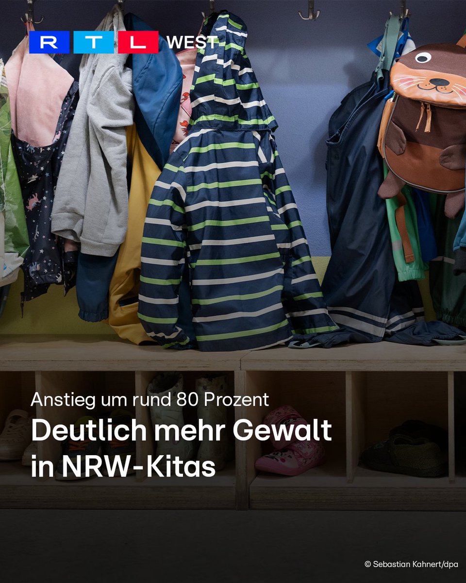 RTLWEST's tweet image. #Gewalt in NRW-#Kitas nimmt drastisch zu. Im Jahr 2025 wurden fast 4.700 Übergriffe gemeldet. Das sind rund 80 Prozent mehr als im Vorjahr. Besonders häufig waren #Kinder untereinander gewalttätig. Aber auch Erwachsene griffen mehr als 1.600 Mal Kinder an. Die Zahlen stammen aus