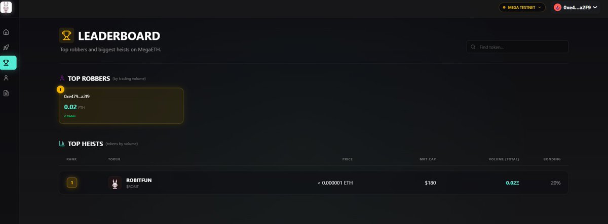 robitfun's tweet photo. https://t.co/QaTw7nquYd is now up and running on Mega Testnet.

Get your seat now on the top leaderboard and get juicy prize on mainnet! https://t.co/0fhQQzlxmx