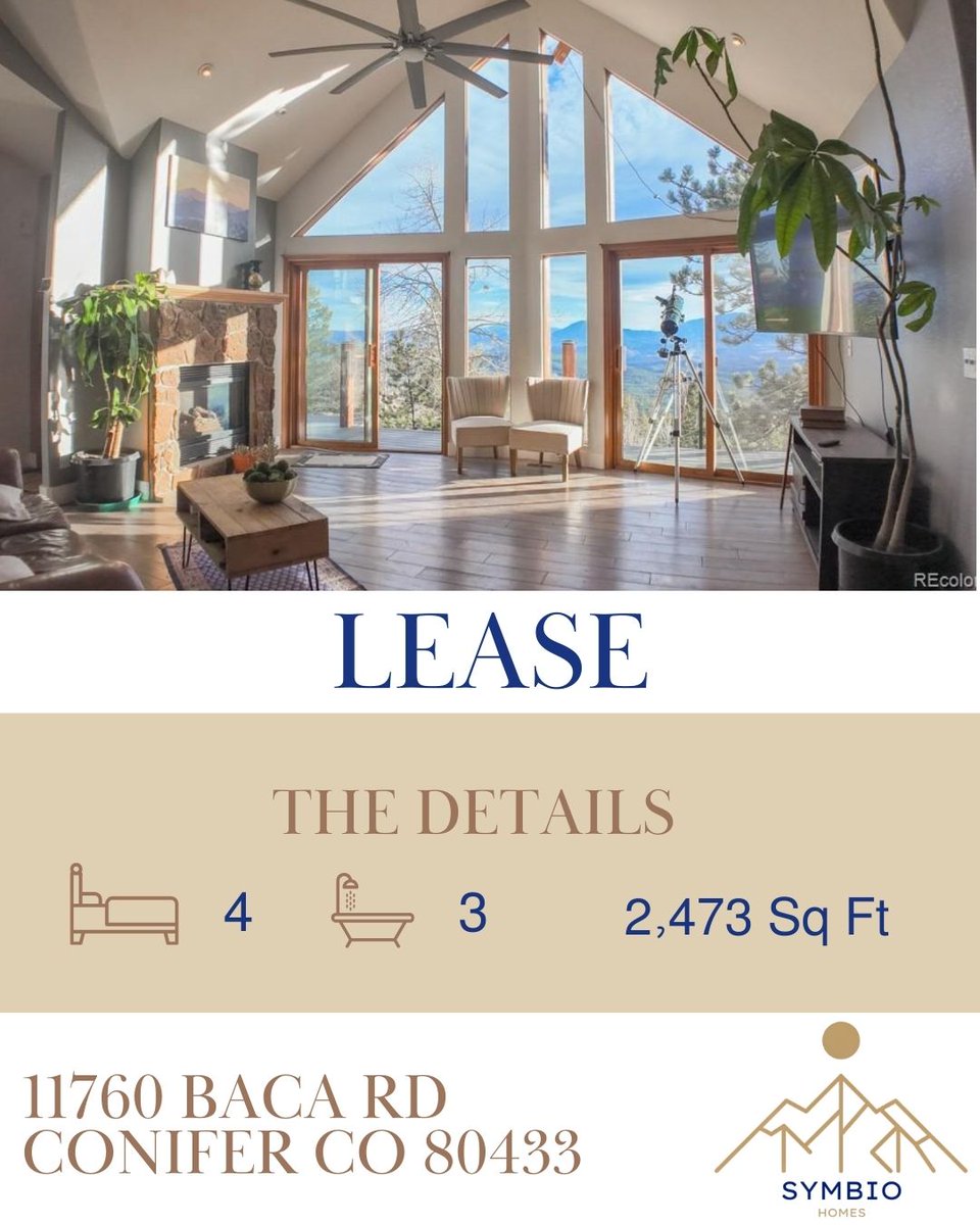 11760 Baca Rd, Conifer, CO 80433

⛰️🔑 LEASE
4 🛏️ | 3 🛁 | 2,473 SF
Mountain living with room to breathe 🌲✨
If you want peace + views… this is it 😮‍💨

#SymbioHomes #ConiferCO #ForLease