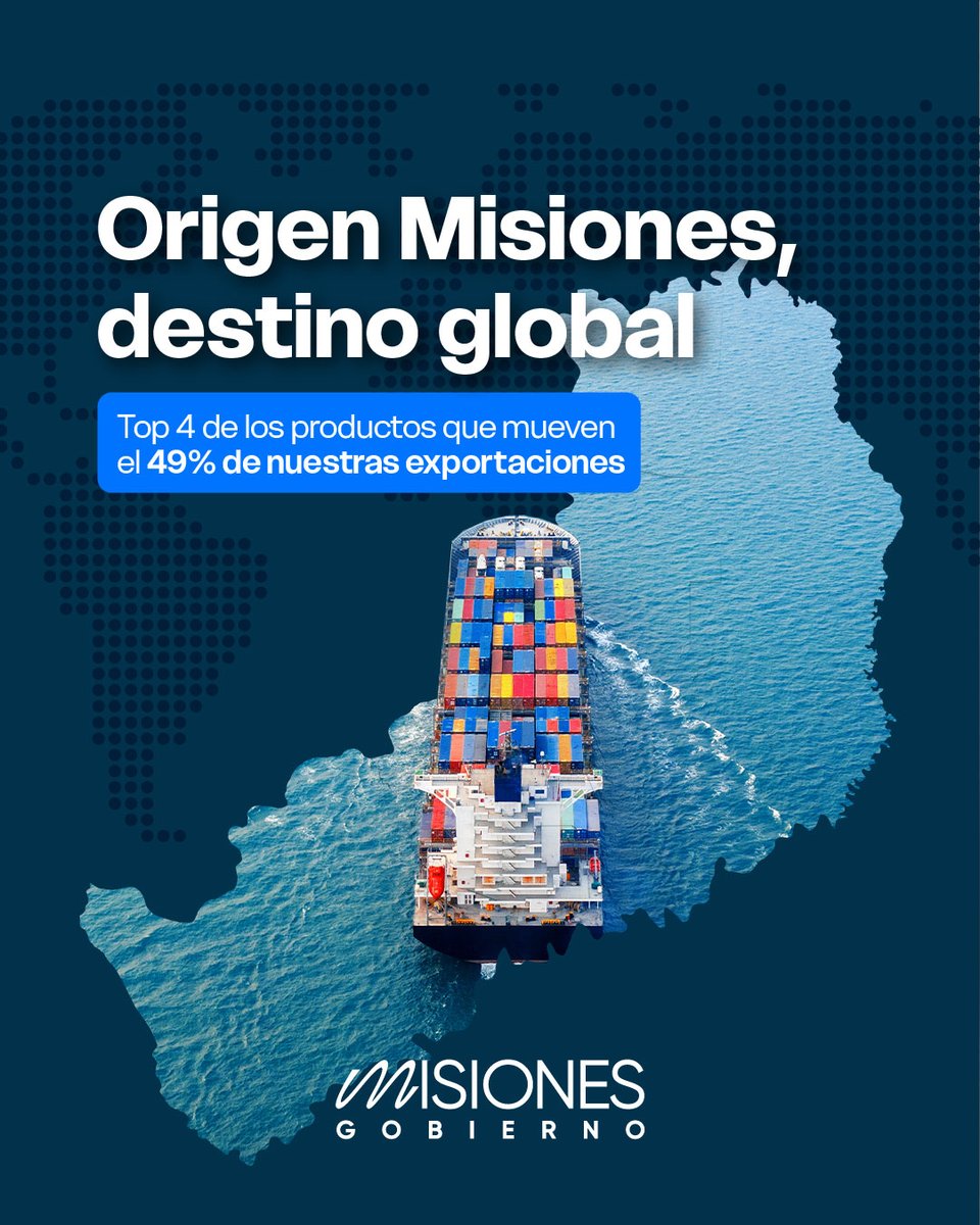 De nuestra tierra roja a las góndolas del mundo. 🗺️📦

🌱🪵 Misiones exporta y estos cuatro gigantes son los que llevan nuestra bandera a lo más alto: té, yerba mate, madera y tabaco.
++