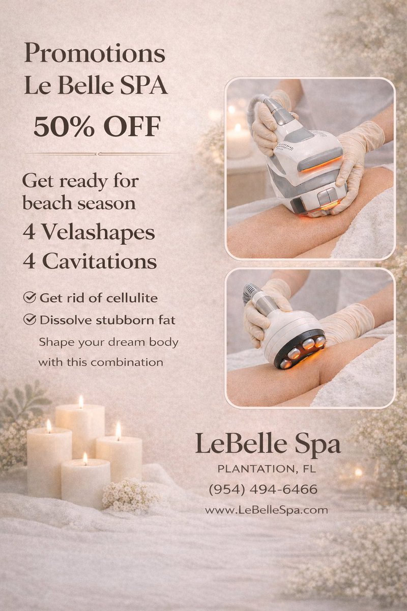 SpaLebelle's tweet photo. Summer Specials !! 

https://t.co/D3KpFk0wHI #bodytreatments #cavitation #cellulitereduction #cellulitreatments #bodycountour #velashape #bionexis https://t.co/JQvQKZ8iaA