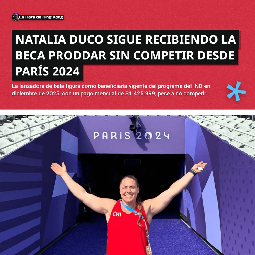 horadekingkong's tweet image. 🔥 Natalia Duco sigue recibiendo la beca Proddar sin competir desde París 2024

👇 Lee la nota completa aquí:
lahoradekingkong.cl/categoria-por-…

#NataliaDuco #IND #MinisteriodelDeporte #Proddar #Guarello #LaHoradeKingKong
