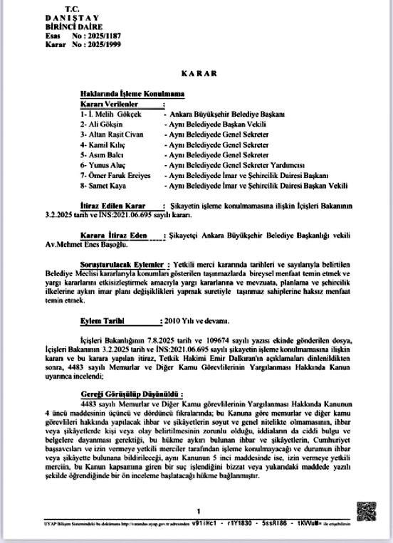 Yldrmbrcn_'s tweet photo. #Sondakika

Danıştay, Melih Gökçek hakkında FETÖ'ye imar yoluyla menfaat sağlama iddiaları için İçişleri Bakanlığı'nın verdiği "soruşturma izni verilmemesi" kararını oybirliğiyle kaldırarak dosyayı yeniden açtı. https://t.co/yg2S3szpxh