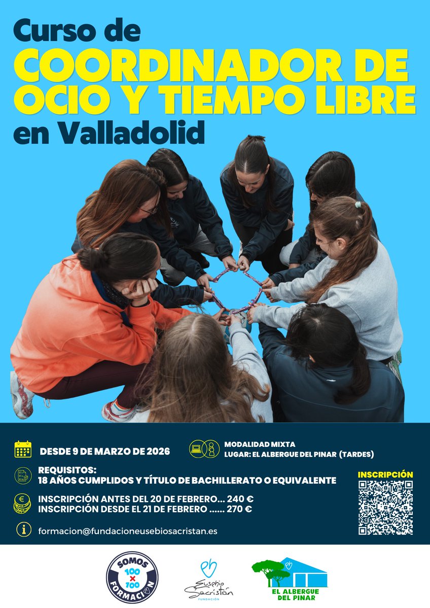 Curso de coordinador de ocio y tiempo libre en Valladolid 👏🏼

¡No lo dejes pasar, apúntate desde nuestra web!🫵🏼