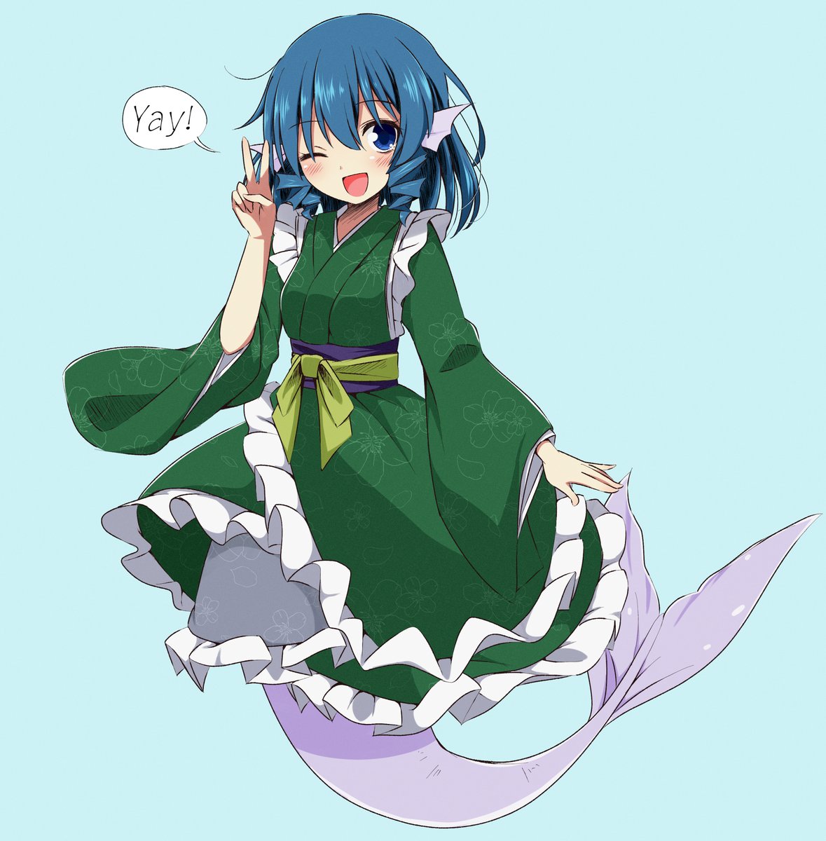わかさぎ姫❤️ 以前描いた線画の完成版