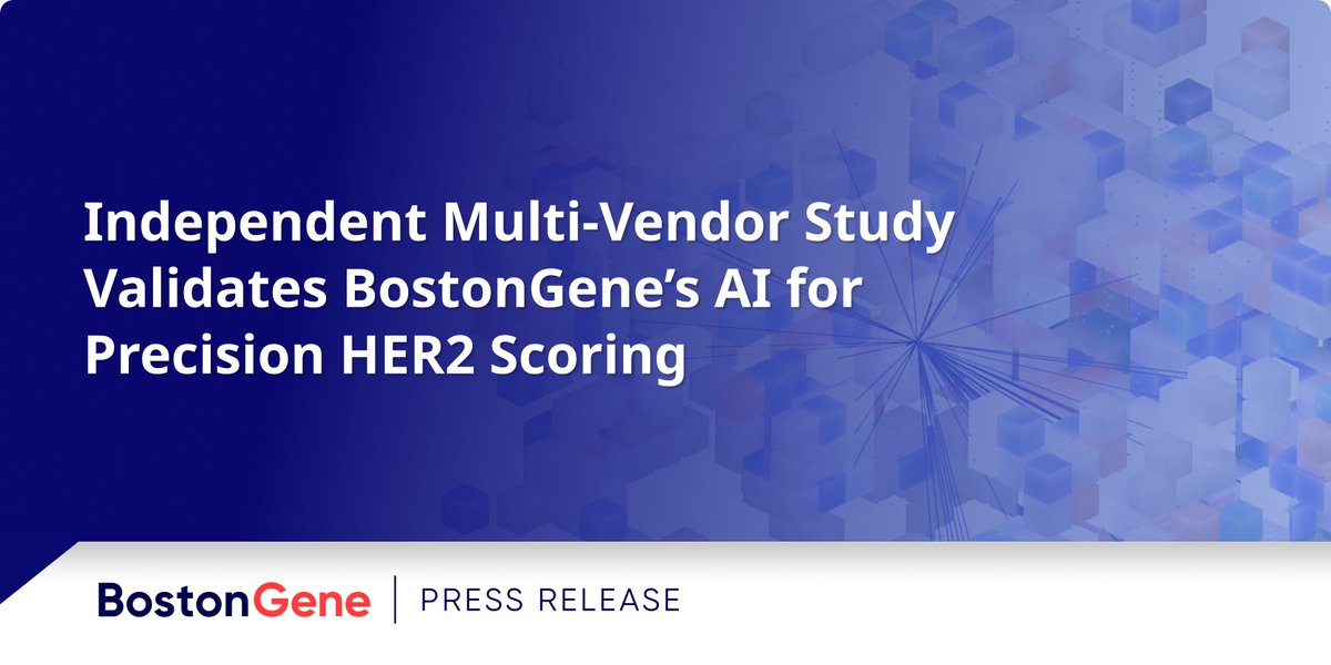 BostonGeneCorp's tweet photo. The latest independent validation study in Modern Pathology reinforces the technical rigor and real-world relevance of BostonGene’s AI-driven approach.

By evaluating AI methods under a stringent, multi-site framework, this study mirrors the benchmarks used by drug developers and regulators to assess advanced analytics. This publication adds to the growing body of evidence positioning BostonGene among a select group of companies operating at the highest threshold of scientific and technical excellence.

“This is not an isolated result. We continue to see independent, external validation of the AI and ML algorithms that power our foundation model. These blinded, real-world evaluations provide the high-stakes certainty that drug developers trust when accelerating life-saving therapies.” - Nathan Fowler, MD, Chief Medical Officer at BostonGene.

Read more: https://t.co/flOAwLNVlb