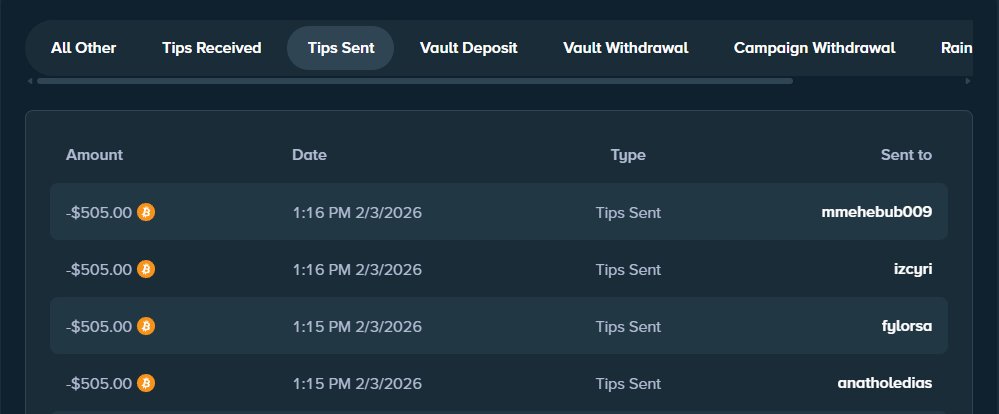 Batch #57 of 5 total giveaways paid out ($2,500 total)  winners were: ($500 each in BTC)

<a href="/Segzlay/">SEGZ LAY</a>    (paid via btc address)
<a href="/anatholedias/">Anathol Dias</a>    
<a href="/fylorsa/">FYLORSA</a>      
<a href="/W0NSK13/">ari</a>     
<a href="/kamartaz009/">Mehebub009</a>    

(here is proof of the tips being paid out)  
  *feel free to message winners to confirm