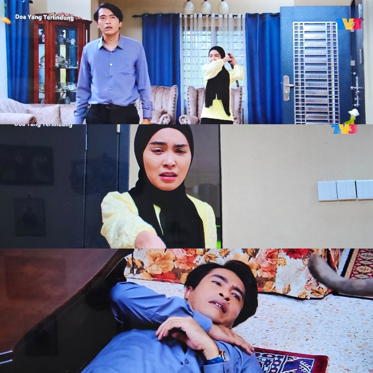 edtvmalaysia2's tweet photo. Kurang kuat tu Anisah. Sepatutnya pukul dalam 20 kali lagi dengan kayu hoki. Esok sambung pukul Syakir pulak, dia ada dekat luar rumah. Episod 20 drama #doayangterlindung semakin ke penghujung semakin best. https://t.co/nuXUnvJtCl