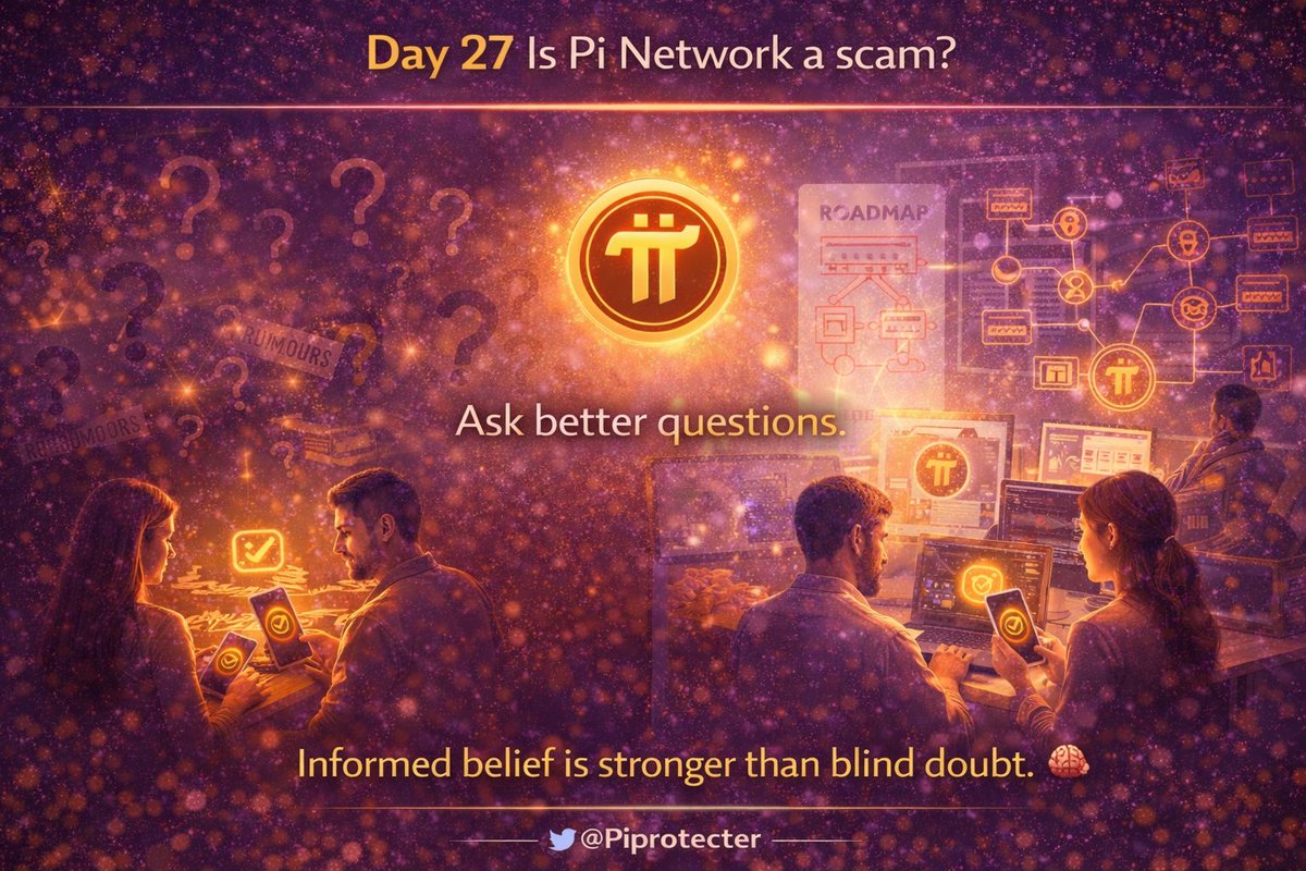 Is Pi Network a scam? ❓

Ask better questions:
• Is there a clear vision?
• Is there ongoing development?
• Is there a growing ecosystem?

Always research.
Informed belief is stronger than blind doubt. 🧠
#PiNetwork <a href="/PiCoreTeam/">Pi Network</a>