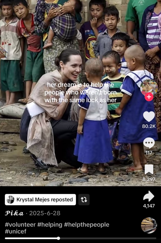 krystrive's tweet photo. in one interview, krystal said she’s always admired angelina jolie and aspires to be her. knowing angie’s work as a humanitarian, it just feels right. i just know helping people would be one of tala’s top priorities by the time she’s had her big break. 

#KrystalMejes https://t.co/0K392zy5o1