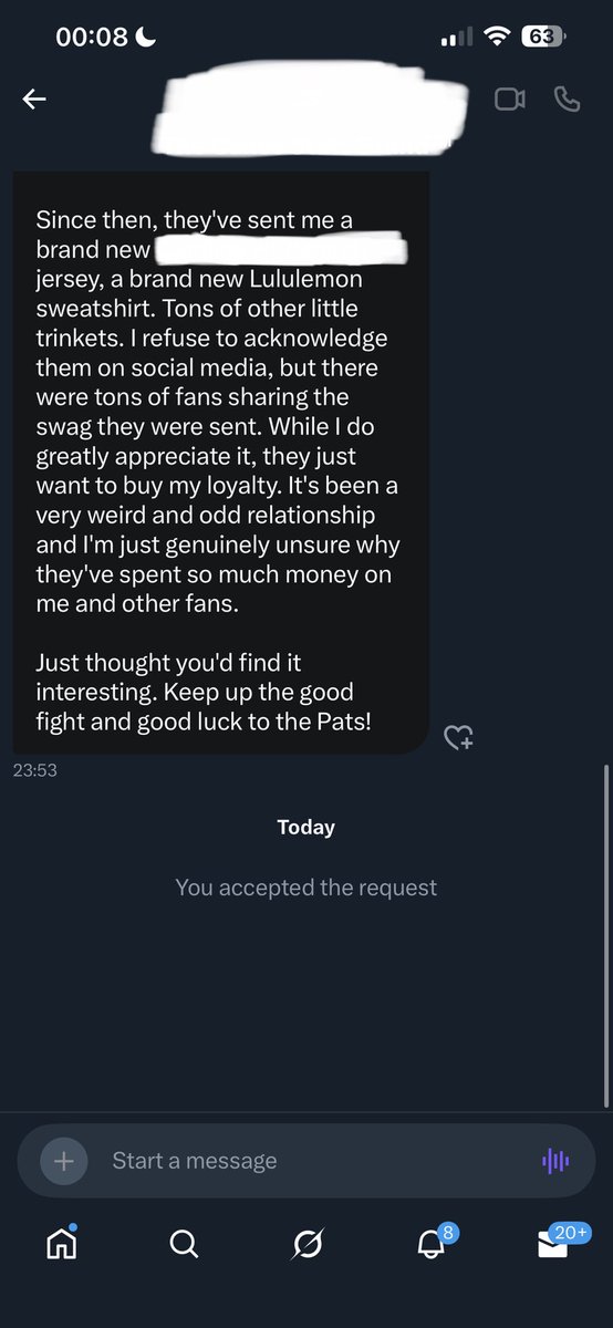 BabzOnTheMic's tweet photo. FANATICS WILL DO WHATEVER IT TAKES TO SILENCE YOU.

The last week has become completely eye opening during the #EndFanatics movement. So many stories pouring in about awful quality and pricing points. I’m learning alot. Many have spoken out as well saying they’ve been fighting this for years already.

I’ve seen some accounts being blasted for selling out to Fanatics. I’ve had others DM me their stories of being reached out directly. This one was sent to me last night that went so in-depth it needed to be shared.

This account approved me to share the story as long as I kept the name out and one other piece of info. I wanted this on the record.

This goes back to why I didn’t take the phone call from Dylan. They would probably smooth talk me into the ultimate fan experience to the get me to talk positive about them. 

And to double up on this, I’ve had someone put me in contact with Andrew. They wanted to set up a zoom meeting with me for today (this was being set up last Friday) and I declined. I said if they wanted to talk, I’ll wait til after Super Bowl week. 

It’s gotten to the point that it doesn’t even matter about me. The teamwork we have done early on has snowballed so big that it can’t be stopped. We got major accounts talking about it and more investigating into it.

I could not be more proud of the sports community coming together as a whole to fight a good fight. We all have a voice. When we can band together, it gets a whole of a hell lot louder.

Fanatics is feeling the pressure with their post last night.

DON’T LET UP.