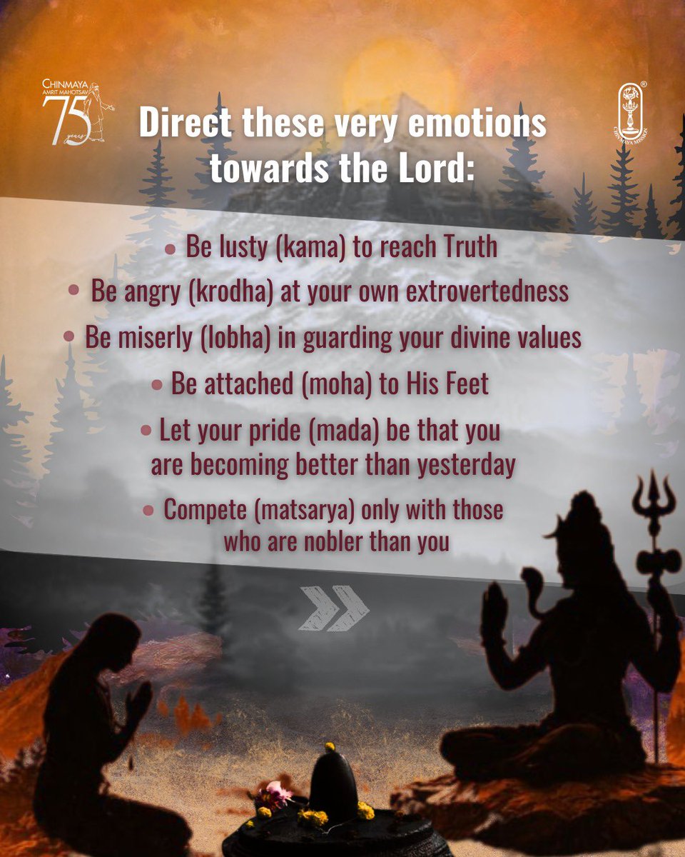 Chinmayananda's tweet image. How to control #lust, #anger, #greed, #attachment, #pride, #jealousy? Swipe to read the best advice given by  #SwamiChinmayananda!

#lusty #lustful #angermanagement #angerissues #jealousy