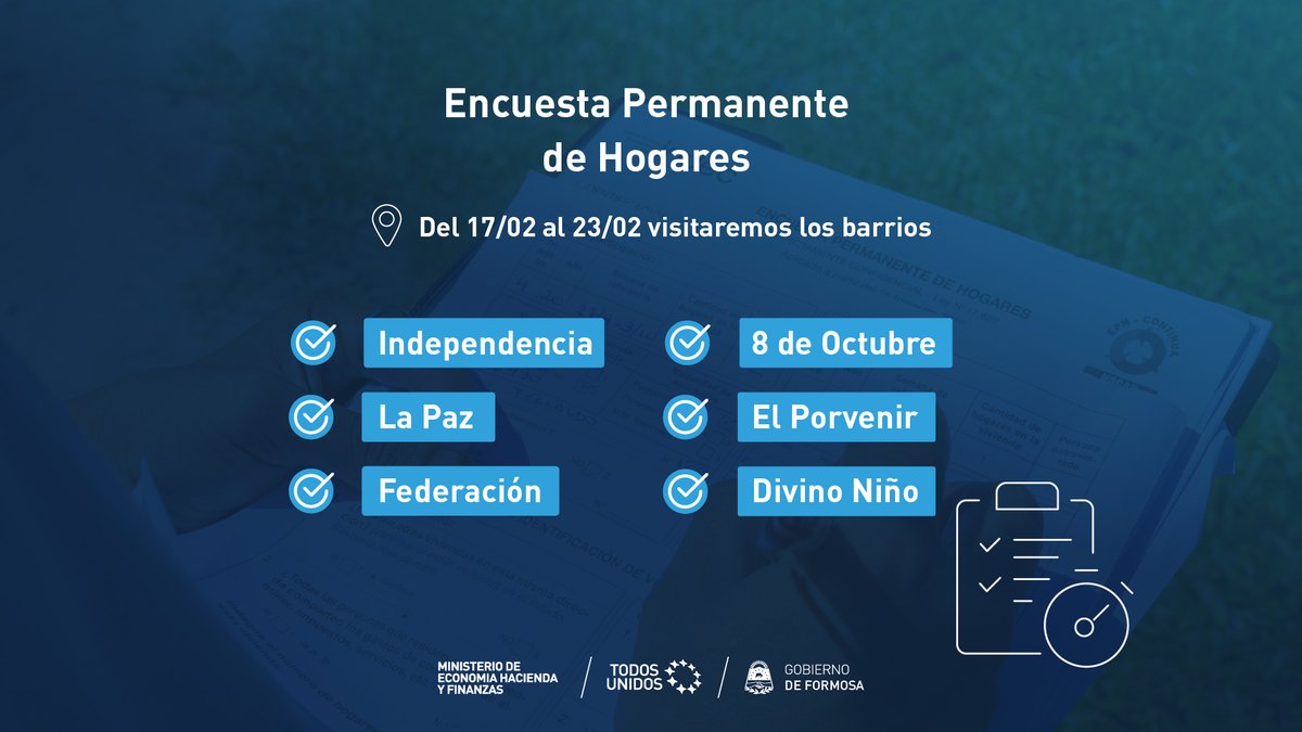 📑🖊 Nuestros encuestadores de #EPH visitarán los barrios de la #CiudadDeFormosa se presentan con pecheras y carta de presentación, participá de la encuesta.

#Formosa #DireccionDeEstadisticaCensosyDocumentacion