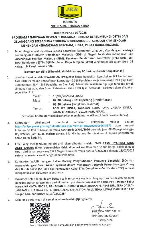 Jabatan Kerja Raya Daerah Kinta tweet media