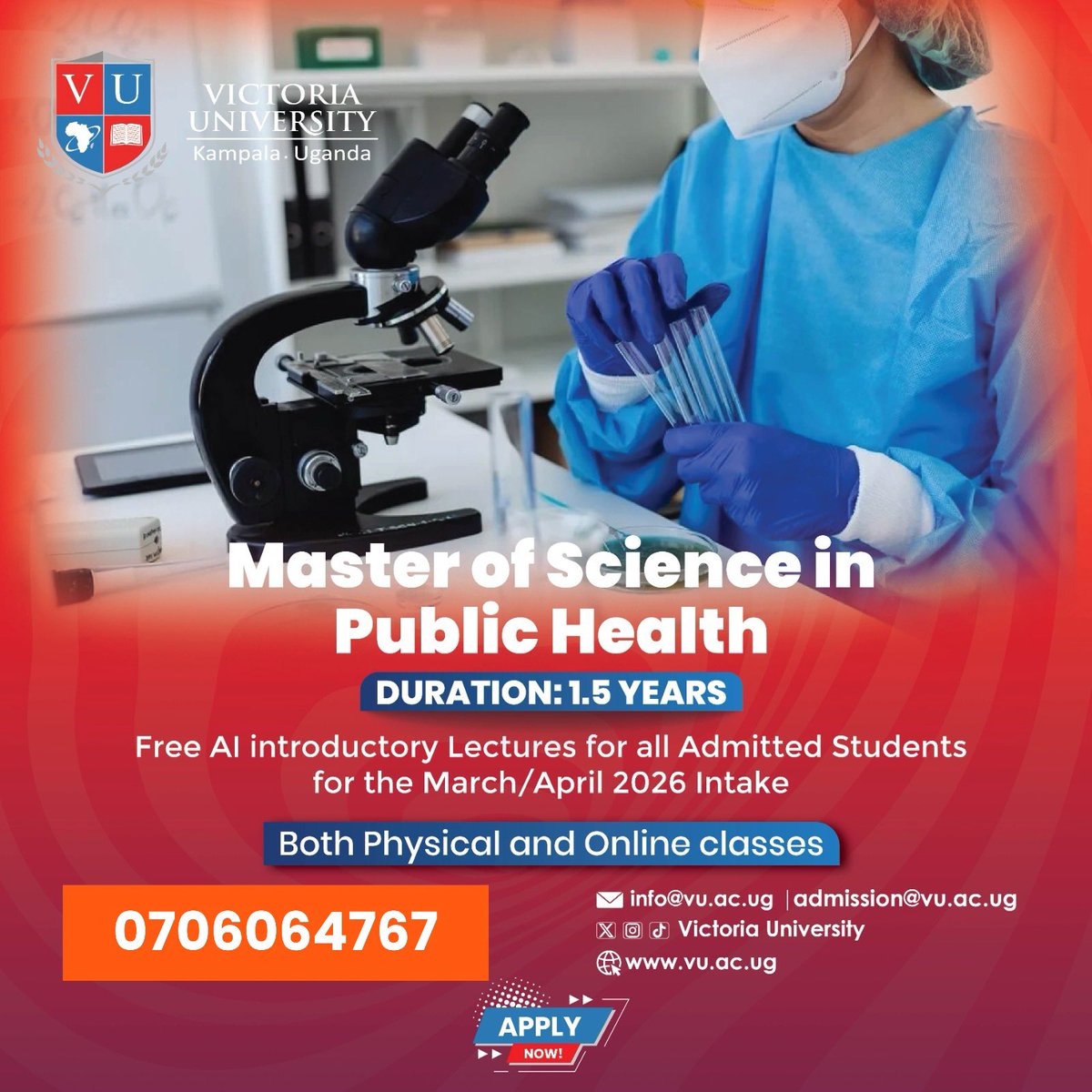 We believe in progress and are willing to do all it takes to have you achieve a 360° growth. Let the first footstep into the reality of your future be a decision. That decision is to join Victoria University <a href="/VUKampala/">Victoria University, Kampala</a>