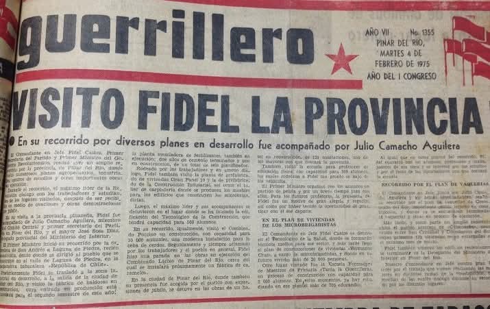 #FidelPorSiempre en #PinardelRío, el 3 de febrero de 1975, hace 51 años, recorrió varios lugares de la provincia, impulsando programas de la Revolución. #100AñosConFidel