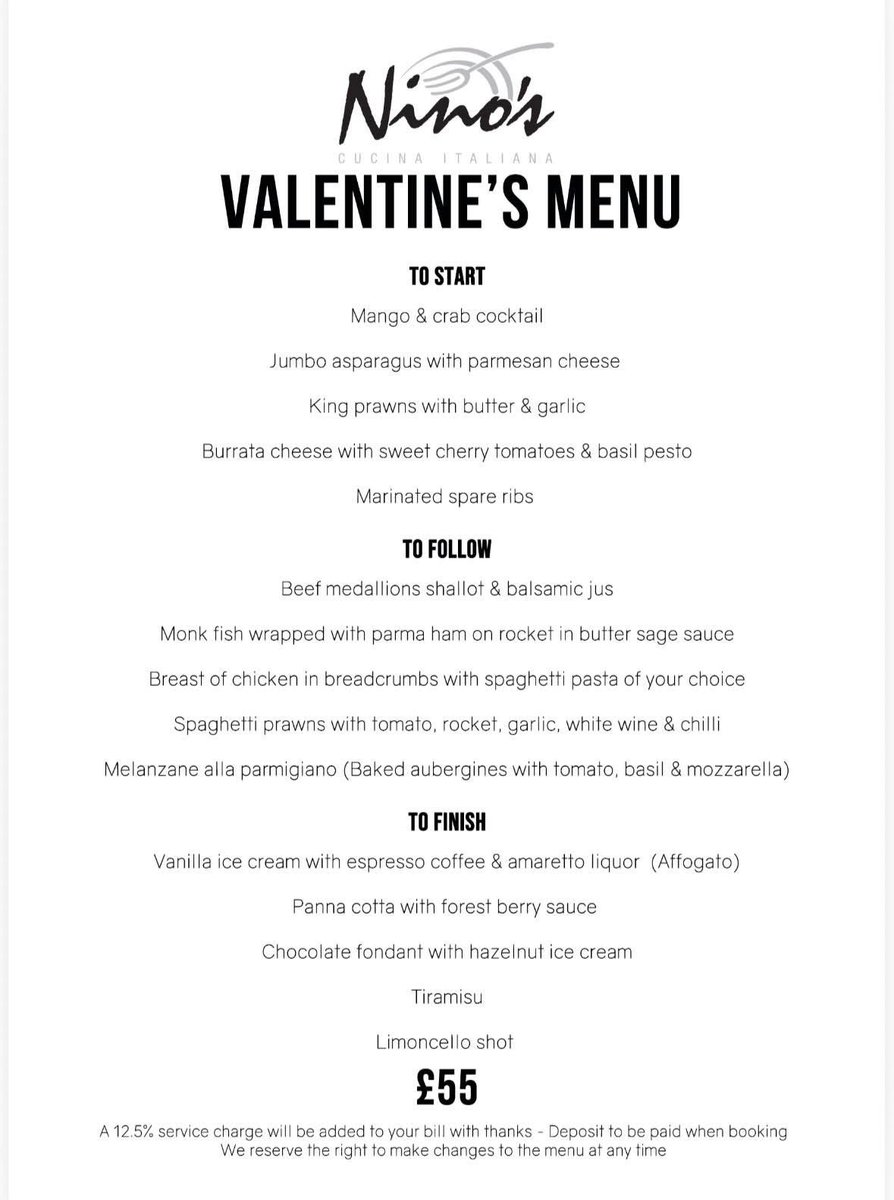 NinosSWoodford's tweet photo. Call to book for Valentines ❤️ 020 8989 6192 #valentines #ninossouthwoodford https://t.co/nhIrr6RrkM