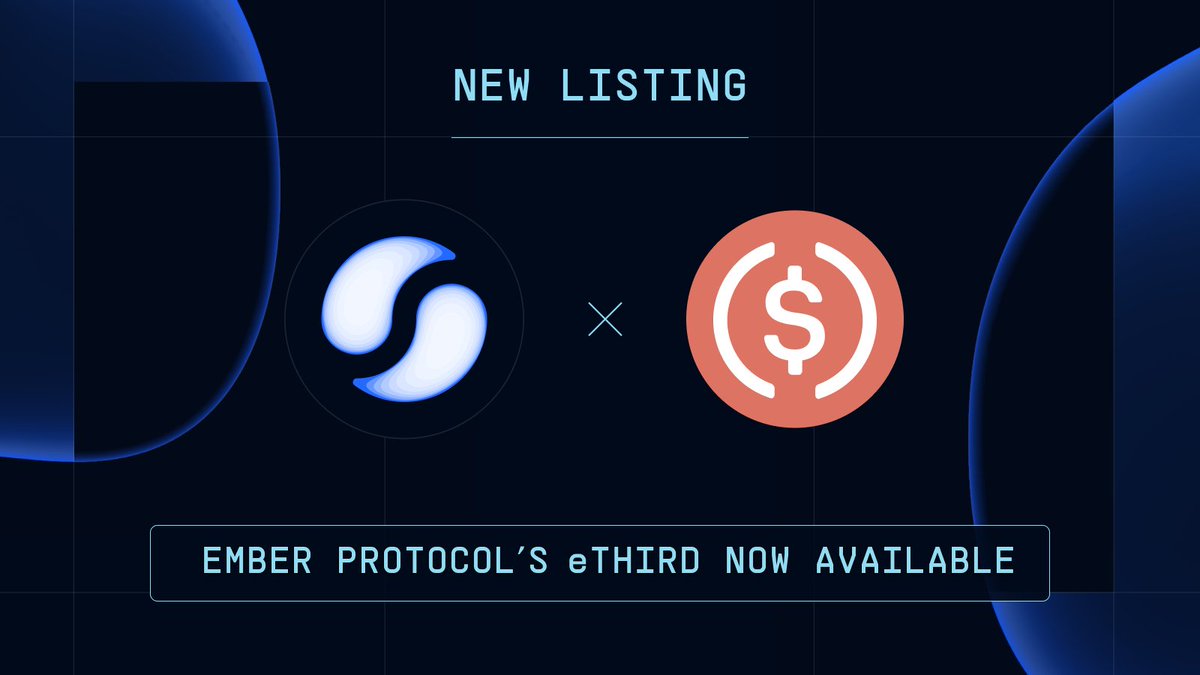 suilendprotocol's tweet photo. Introducing the Ember Market &amp; eTHIRD!

eTHIRD is a yield-bearing token by @EmberProtocol representing a stablecoin-based basis trading strategy.

It's now listed with an open 80% Loan-to-Value (LTV) ratio in an isolated market with USDC.

Learn more about the Ember Market 🧵 https://t.co/o4rrpzbGIS