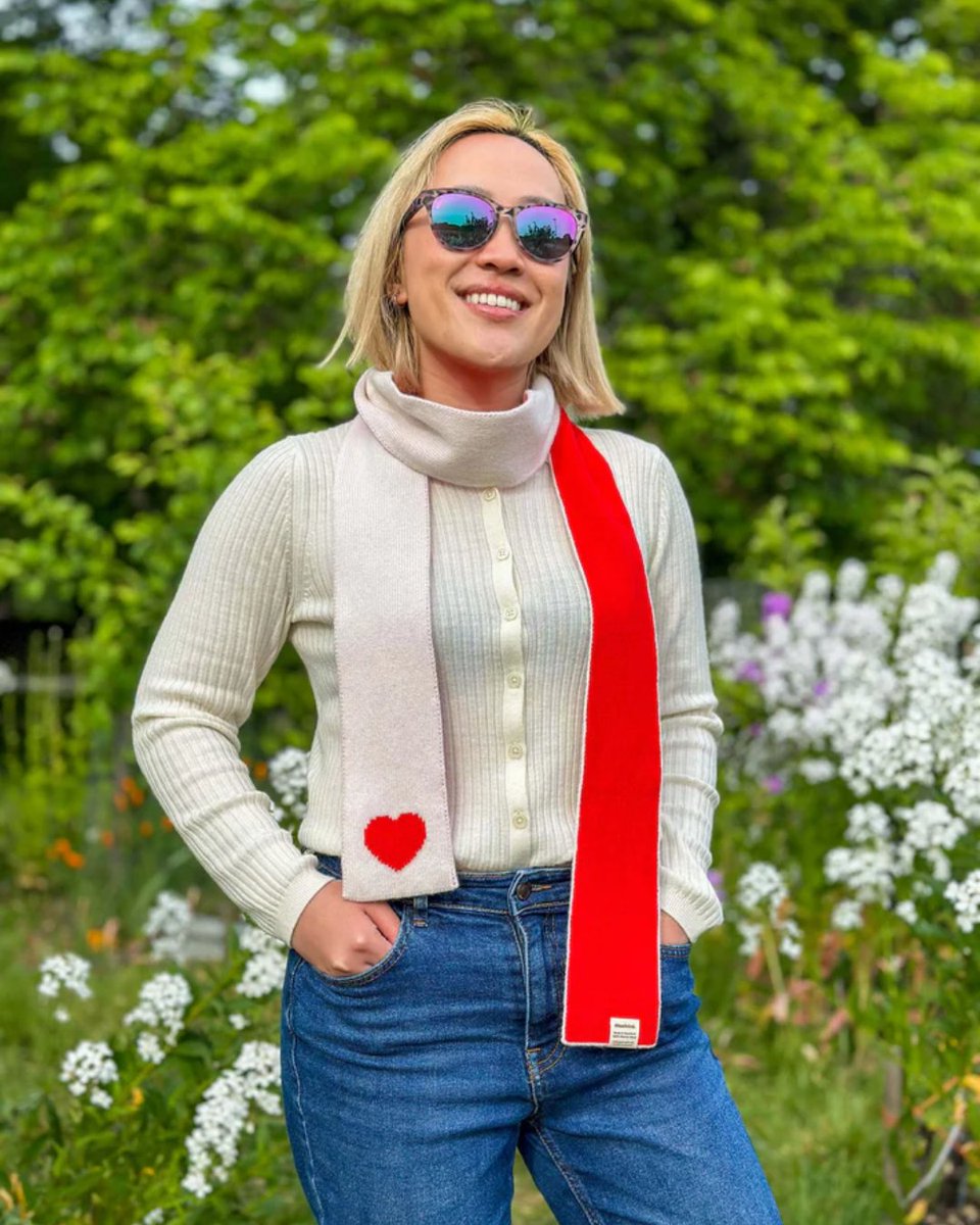ScotTradeFair's tweet photo. Knitwear with heart♥️🧵

A big well done to Woolkind, winner of our Jewellery &amp; Textiles Best Product Award for their Skinny Love Heart Scarf! A soft merino scarf with big personality, made with love in their Edinburgh Studio🧣✨ https://t.co/EJu7GqBQQy