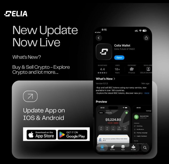 New Update Now Live🥂

Update app on AppStore/Playstore/APK, test all features and give us your feedback. 

IOS: apps.apple.com/us/app/celia-w…

Android: play.google.com/store/apps/det…

APK: apk.celia.ltd

What product or feature do you want to see next?
