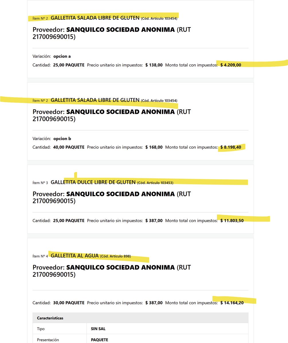 GALLETITAS: Cuando creíamos que Graciela había tocado el techo, nos equivocamos. Ahora le tocó al Ministerio de Educación. Los uruguayos pagamos $ 74.145 para que tengan sus GALLETITAS DULCES, SALADAS, SIN GLUTEN y vayanse a cagar la RPTSMQLP.