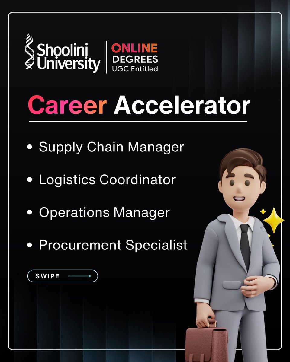 ShooliniO14183's tweet photo. Streamline Supply Chains with Shoolini Online MBA! ⚙️

Lead operations excellence with Shoolini University Online’s MBA in Operations &amp; Supply Chain Management. https://t.co/tX1rg7PSZO