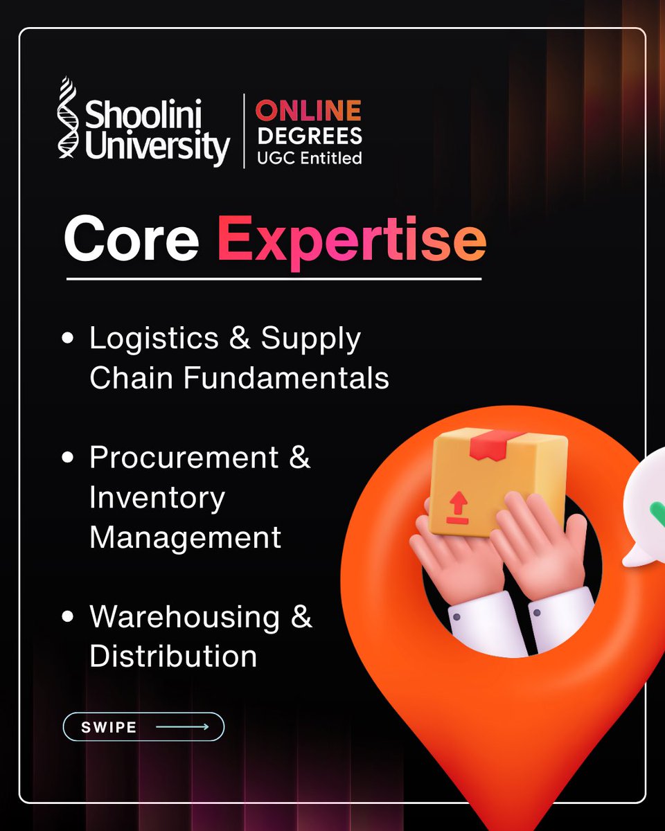 ShooliniO14183's tweet photo. Streamline Supply Chains with Shoolini Online MBA! ⚙️

Lead operations excellence with Shoolini University Online’s MBA in Operations &amp; Supply Chain Management. https://t.co/tX1rg7PSZO