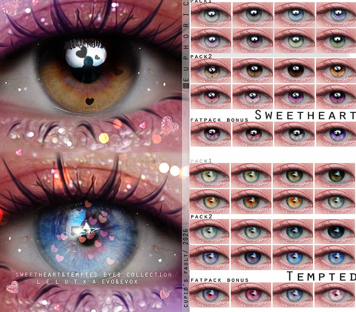 KawaiiFeedSL's tweet photo. Euphoric: Sweetheart &amp; Tempted Eyes Collection @ Cupid's Fault〡Taxi: https://t.co/EYuVyvEjwO
#SecondLife #Euphoric #CupidsFault #slevent #slcontent #KawaiiFeed https://t.co/y9QYQfrmzi
