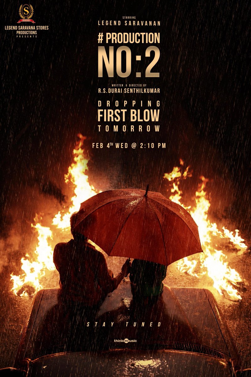 #TheLegendSaravanaStoresProductions #ProductionNo2 starring <a href="/yoursthelegend/">Legend Saravanan</a>, First Blow drops, Tomorrow, Feb 04th, (Wednesday) at 2.10 PM✨