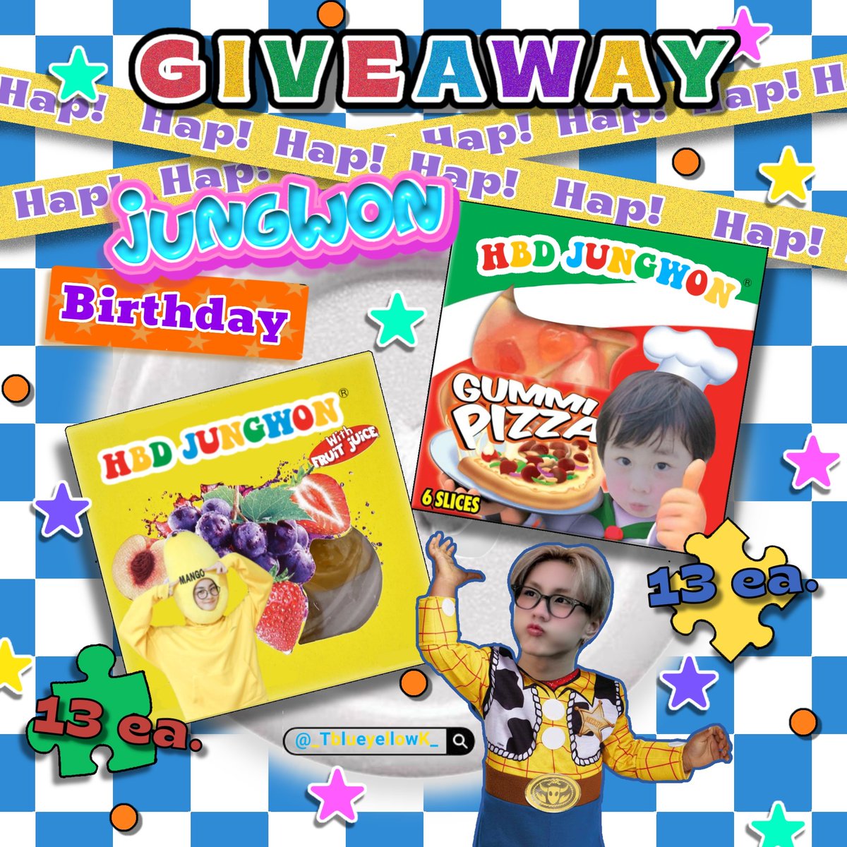 _TblueyellowK_'s tweet image. .......ᕱ⑅ᕱ
Ƹ̵̡\ ( ˃̶ ᵕ ˂̶ ) /Ʒ
o (    ⊃⊃) ━☆𝚙𝚕𝚜  𝚛𝚝•*🍏

🐈ʜᴀᴘᴘʏ ᴊᴜɴɢᴡᴏɴ ᴅᴀʏ!
    * ۫⋆Gummi pizza and fruit🍇

🍕Date: 8 feb 2🥚26
🍒Time: tba
🎡Location: A Sketch Cafe 

꒰˚⋆rt &amp;amp; show this tweet⋆˚꒱
#FromFebToMyFavJUNGWON
#HAPPYJUNGWONDAY