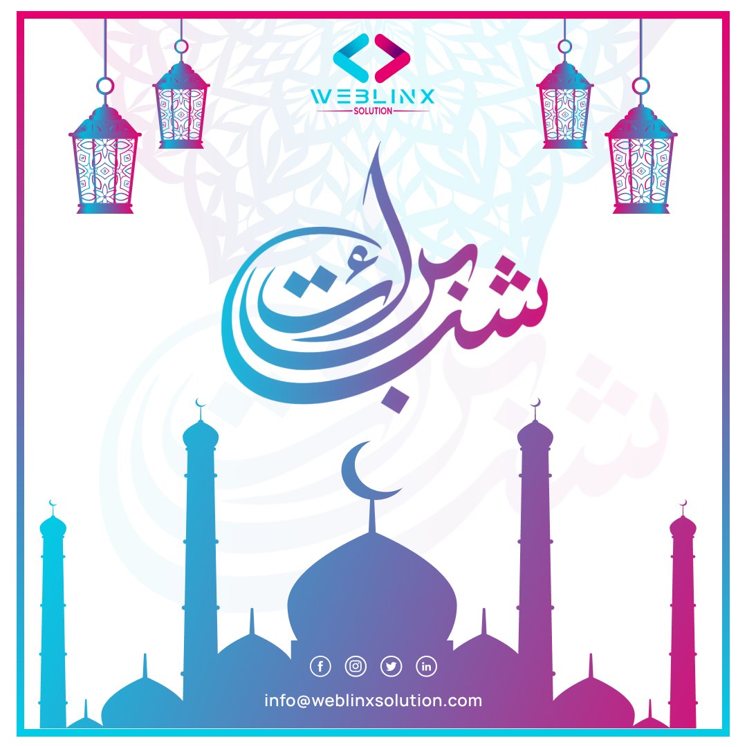 WeblinxSolution's tweet photo. 🌙 Shab-e-Barat Mubarak🌙
May this blessed night bring forgiveness, peace, and endless blessings into your life.
Let’s pray for mercy, guidance, and a brighter tomorrow.🤲
Shab-e-Barat Mubarak to you and your loved ones.
#ShabEBaraat #BlessedNight #Forgiveness  #weblinxsolution https://t.co/RibQgNtXBK