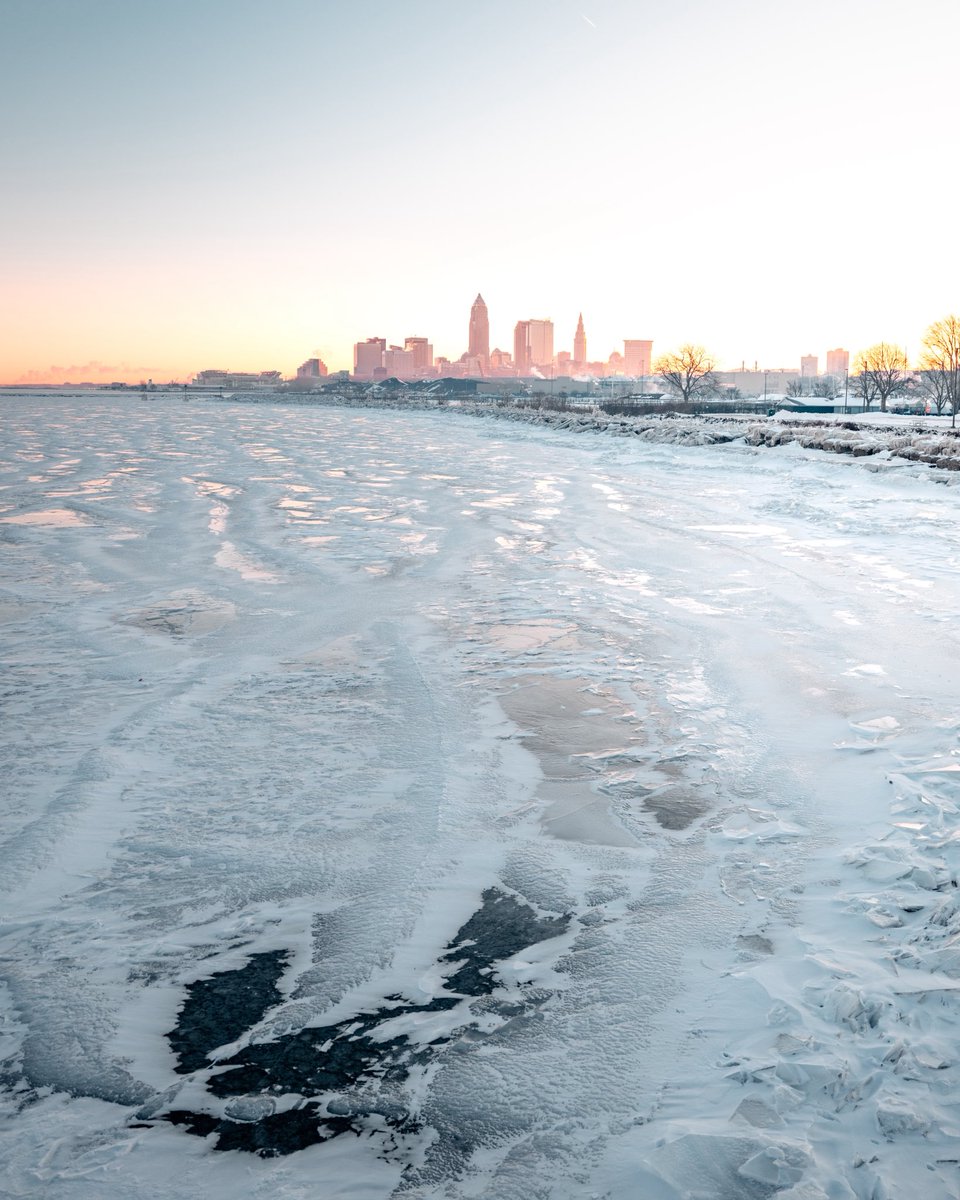 A Frozen Lake Erie in Cleveland, Ohio