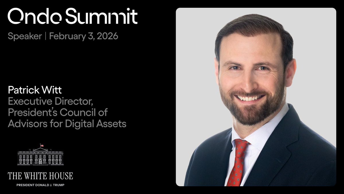Looking forward to joining <a href="/PatrickMcHenry/">Patrick McHenry</a> and Tyler Williams on stage at the Ondo Summit in NYC later today! <a href="/OndoFinance/">Ondo Finance</a>